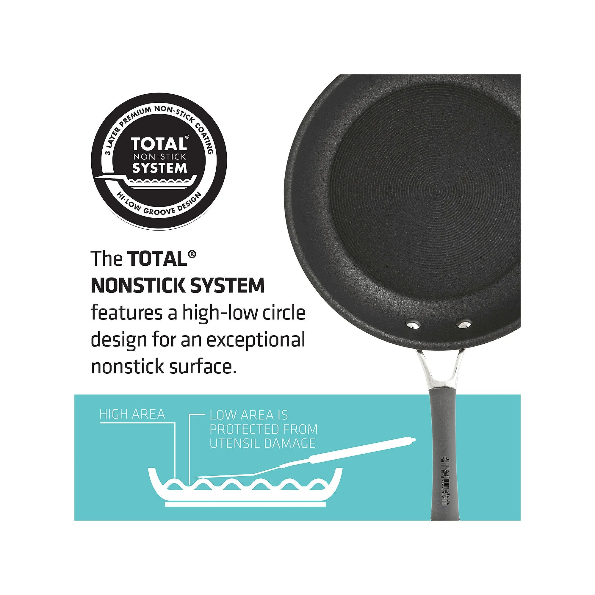 Circulon 83903 10 Piece Radiance Hard-Anodized Nonstick Cookware Pots & Pans Set, Gray