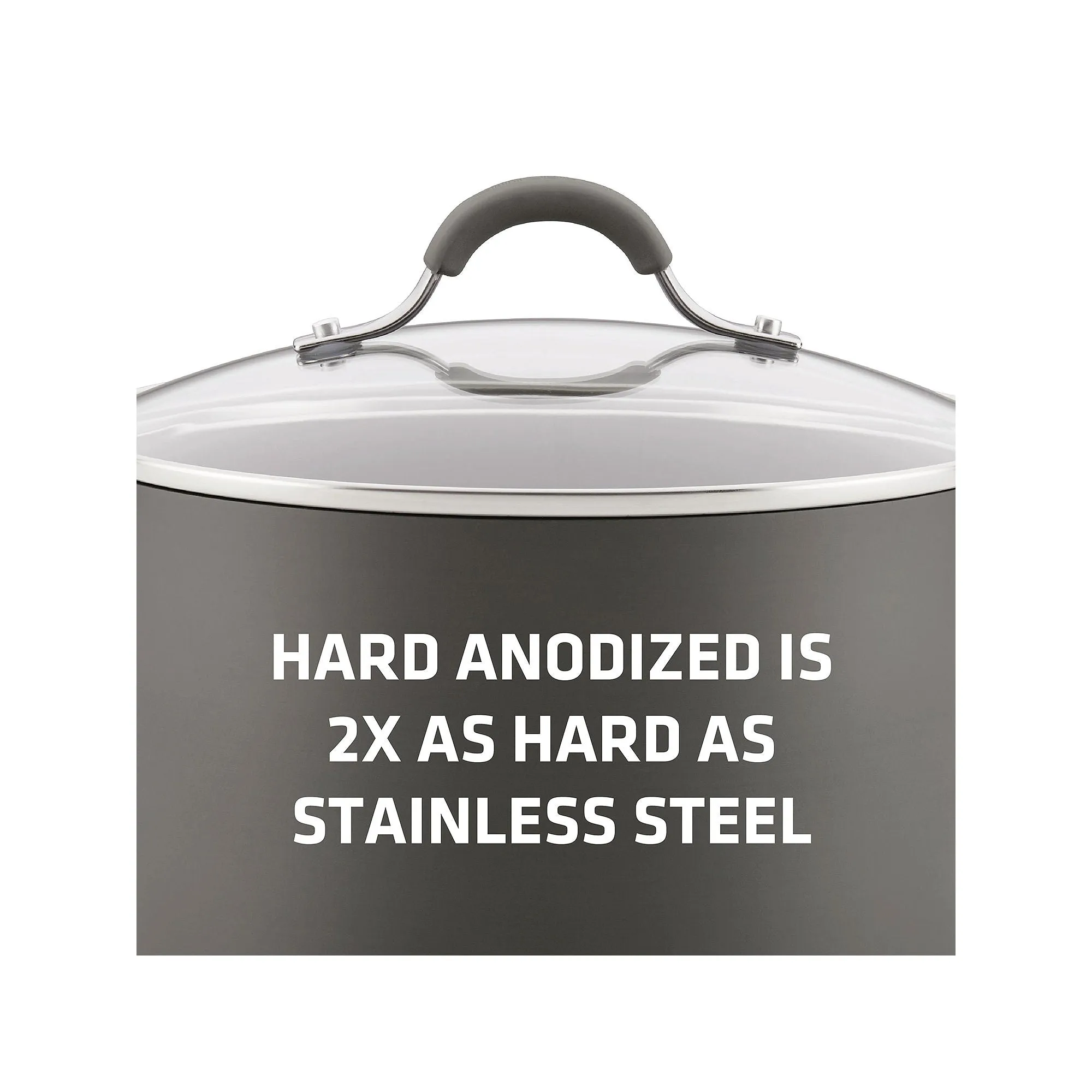 Circulon 83903 10 Piece Radiance Hard-Anodized Nonstick Cookware Pots & Pans Set, Gray
