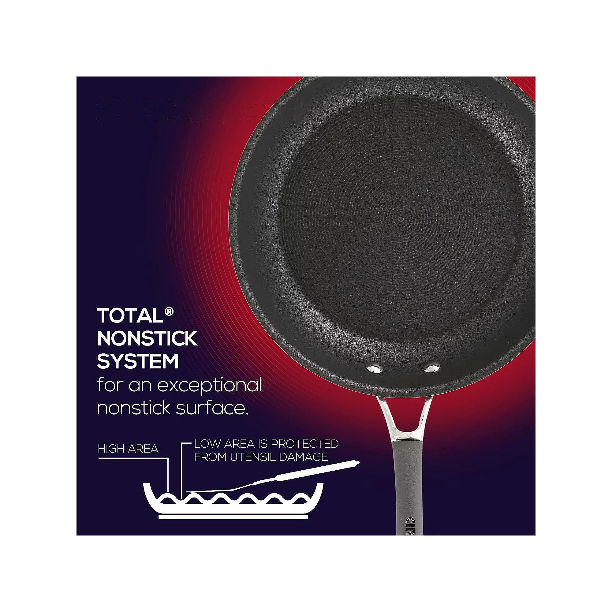Circulon 83912 Radiance Hard-Anodized Nonstick Frying Pan Triple Pack, 3-Piece, Gray