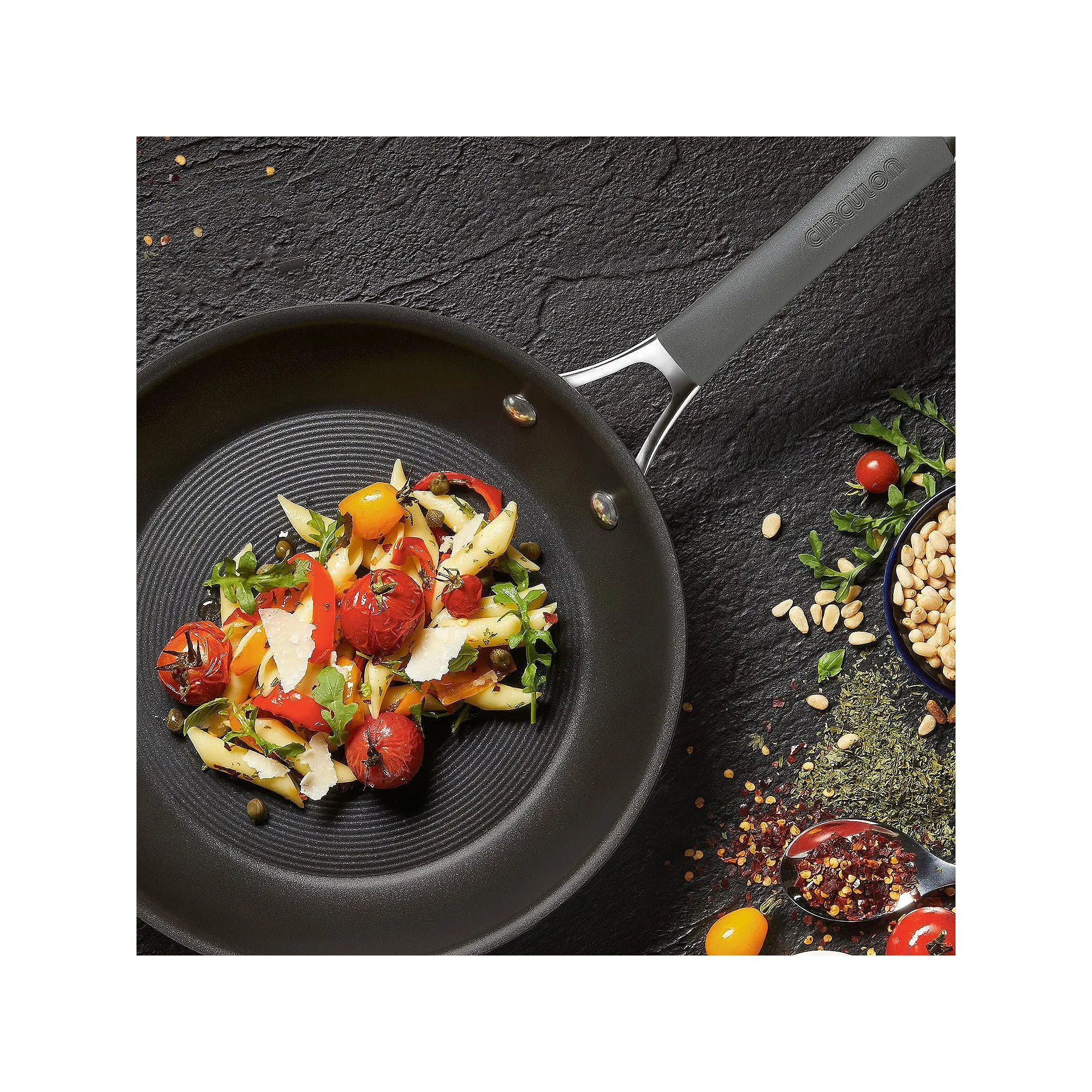 Circulon 83912 Radiance Hard-Anodized Nonstick Frying Pan Triple Pack, 3-Piece, Gray