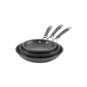 Circulon 83912 Radiance Hard-Anodized Nonstick Frying Pan Triple Pack, 3-Piece, Gray
