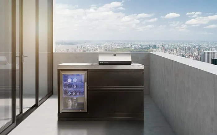 Crossray Compact 2 Burner BBQ Kitchen with Single Door Fridge