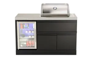 Crossray Compact 2 Burner BBQ Kitchen with Single Door Fridge