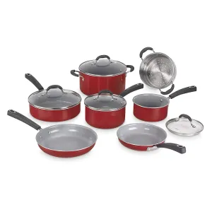 Cuisinart 54C-11R Advantage Ceramica XT Cookware Set, Red, Medium