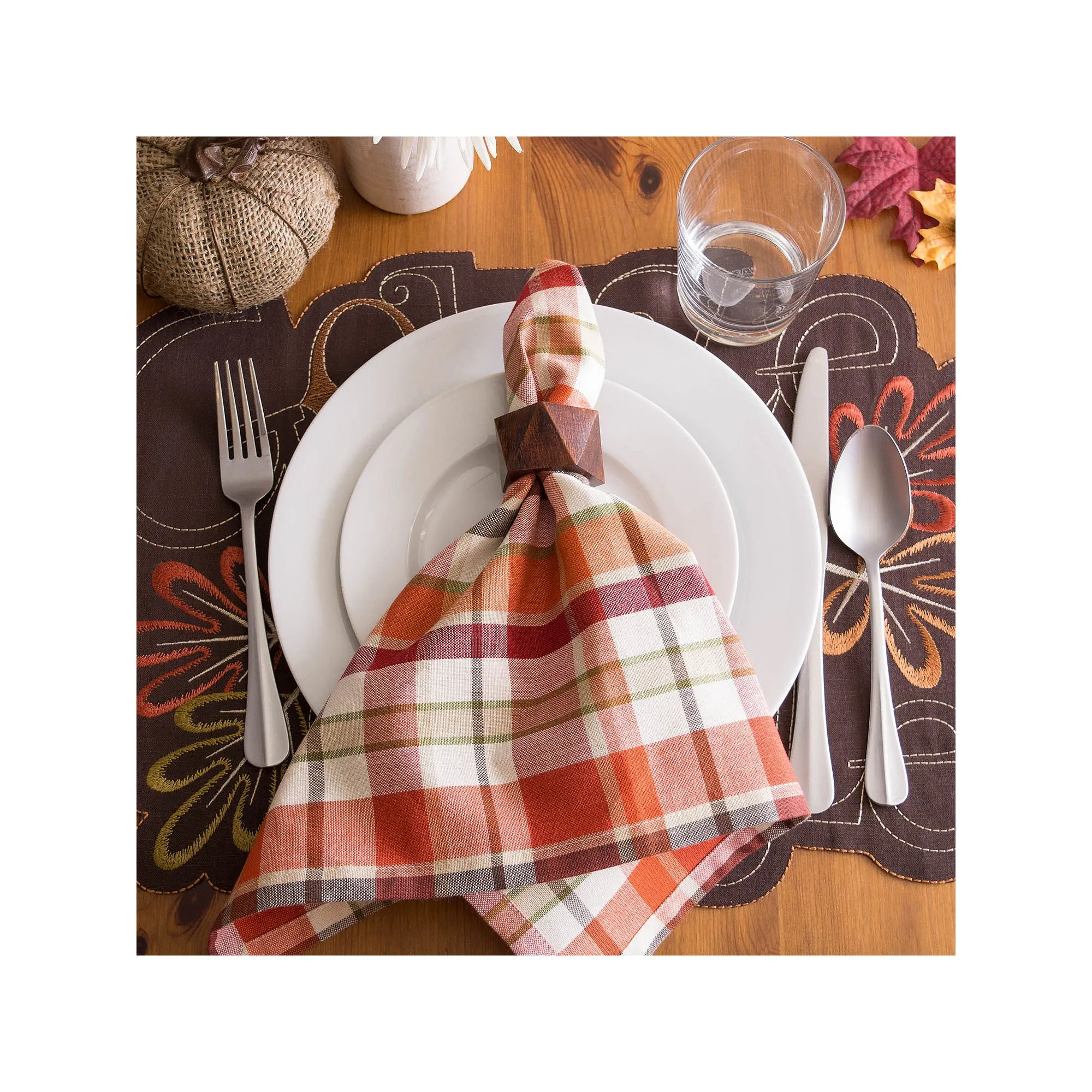 Design Imports Wood Triangle 6-Pc. Napkin Ring - MAHOGANY ONE SIZE