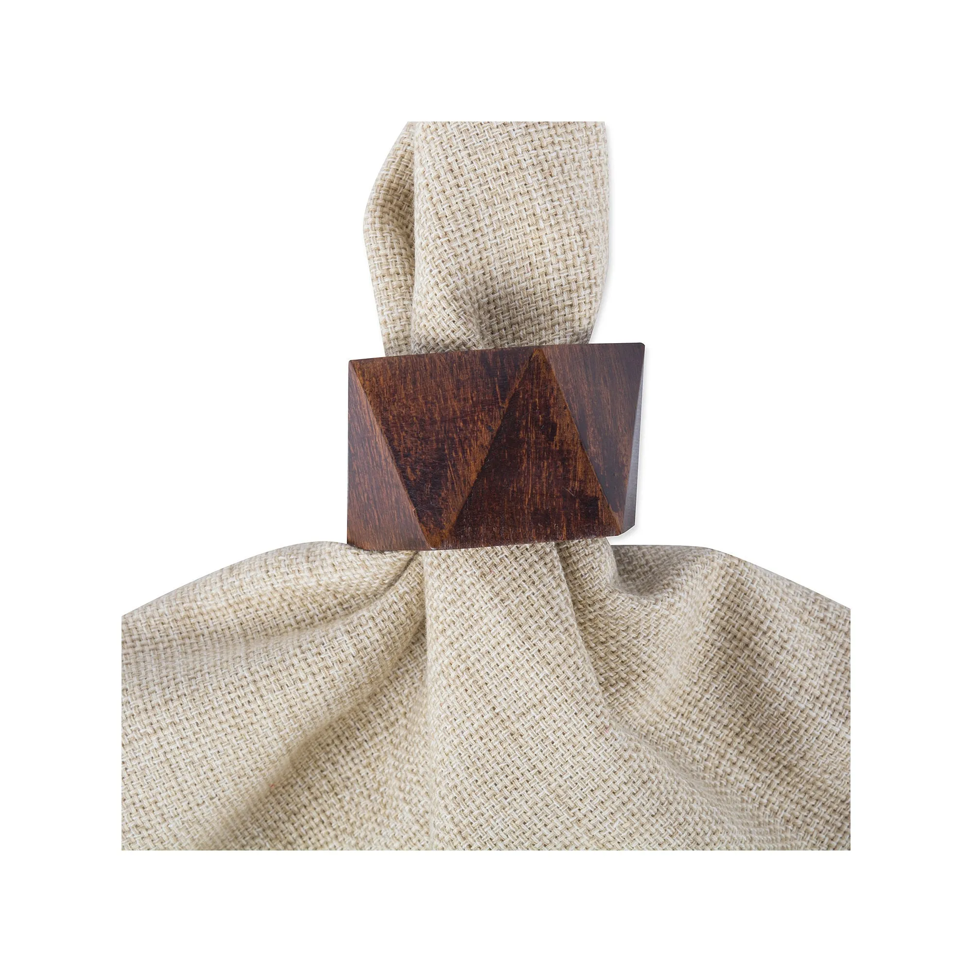 Design Imports Wood Triangle 6-Pc. Napkin Ring - MAHOGANY ONE SIZE