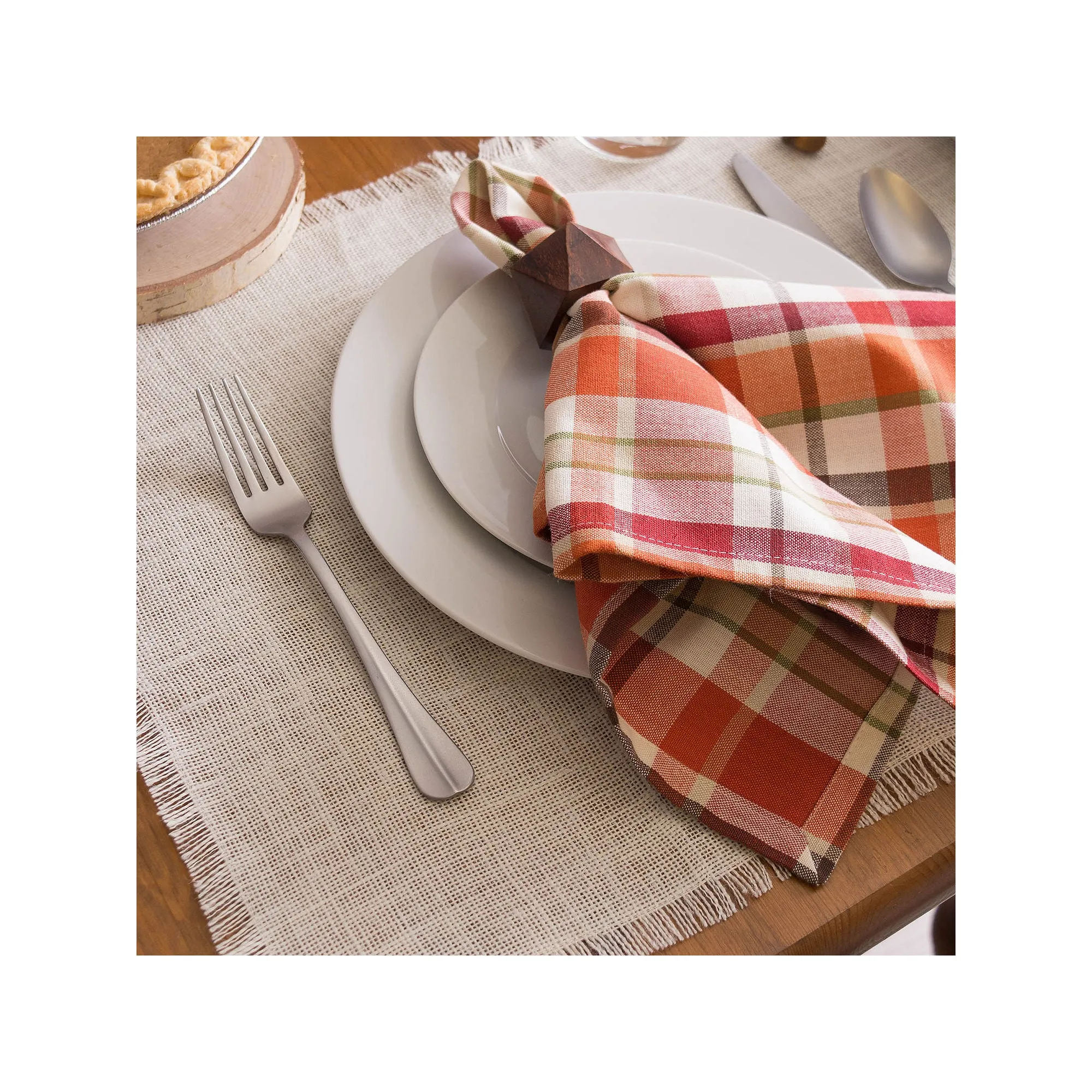 Design Imports Wood Triangle 6-Pc. Napkin Ring - MAHOGANY ONE SIZE