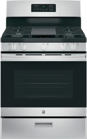 GE Stainless Steel Freestanding Gas Range (5.0 Cu. Ft.) - JCGBS66SEKSS
