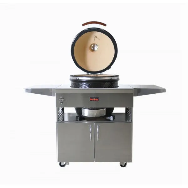 Grandfire 18" Kamado on Stainless Steel Table GK23BC