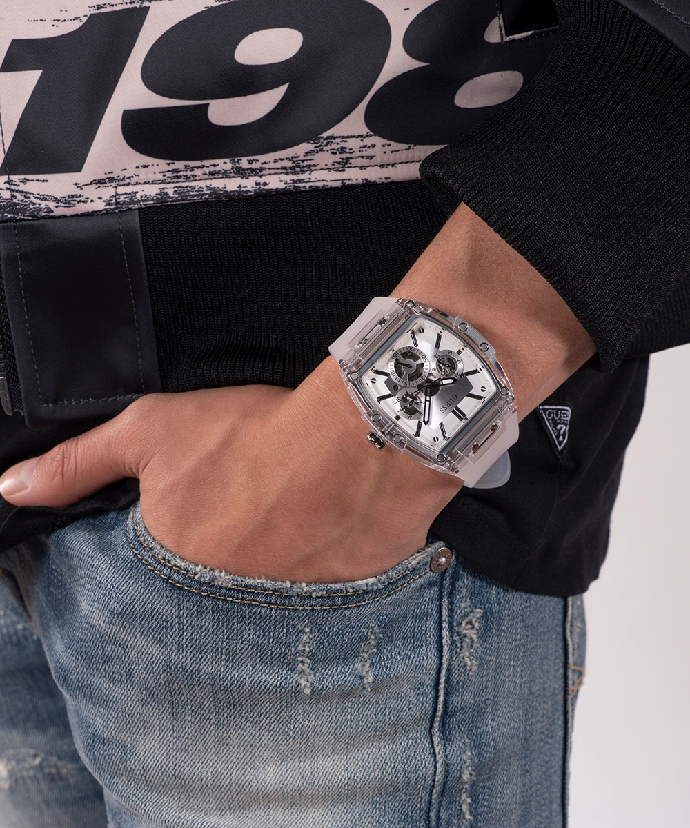 GUESS Mens Clear Multi-function Watch