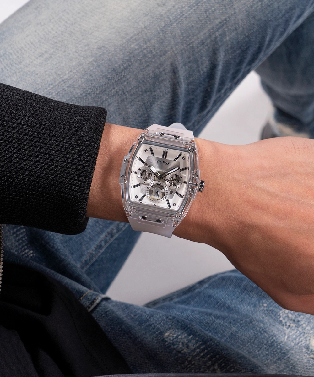 GUESS Mens Clear Multi-function Watch