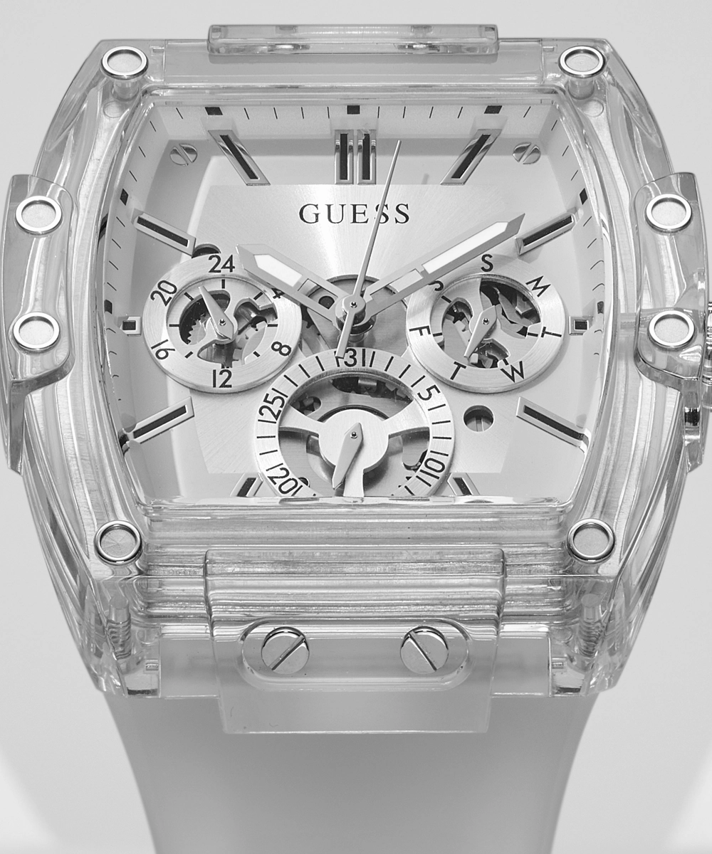 GUESS Mens Clear Multi-function Watch