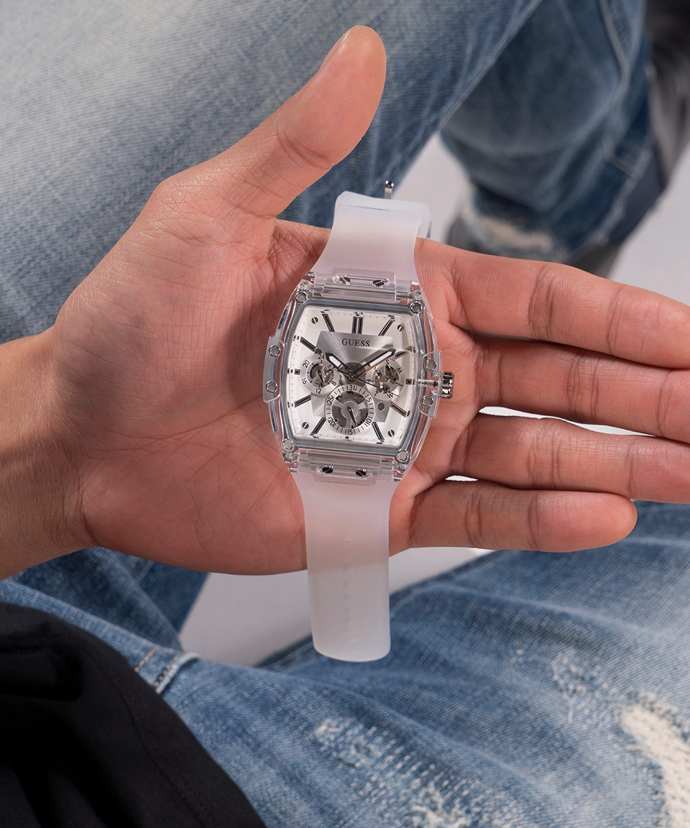 GUESS Mens Clear Multi-function Watch