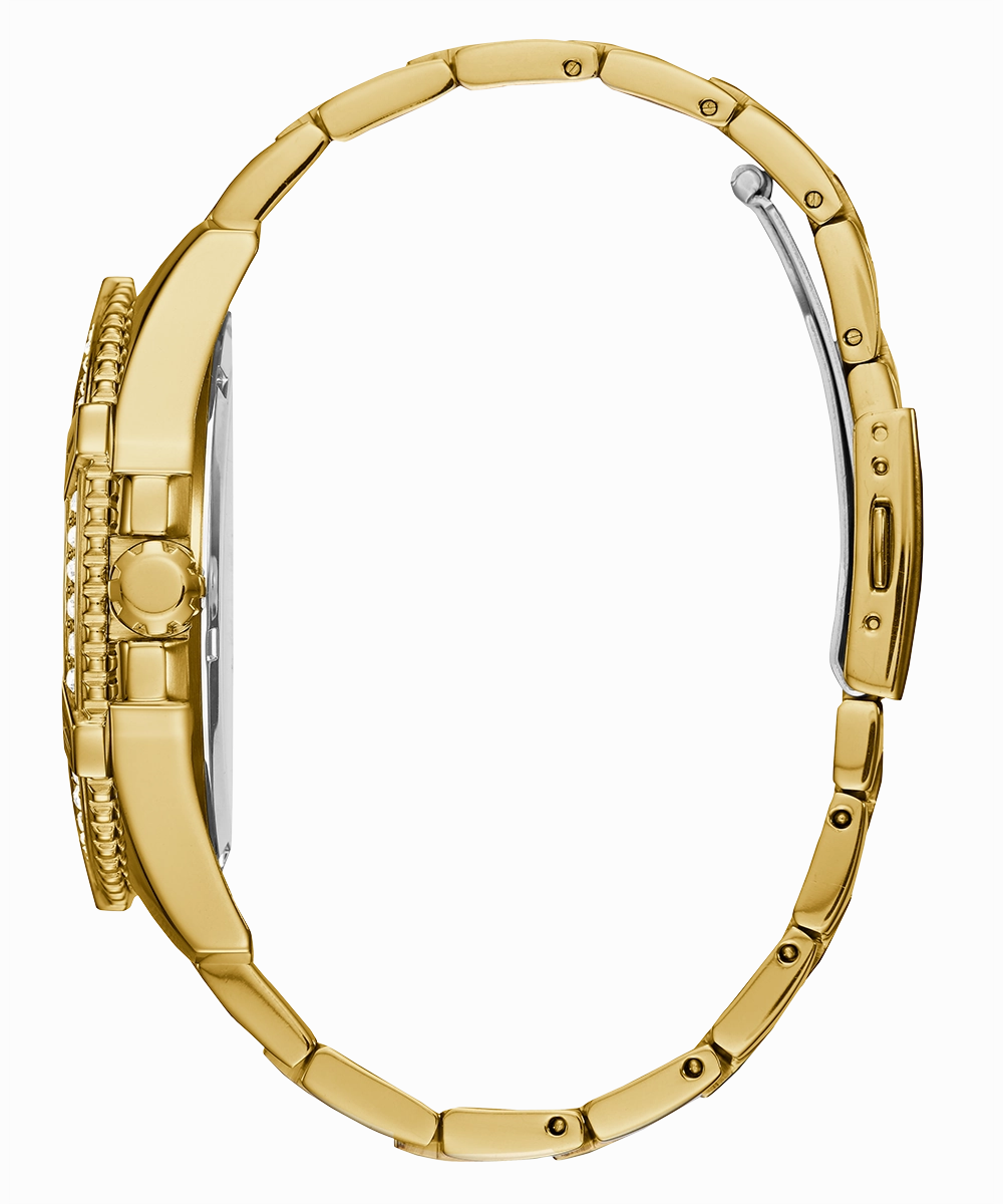 GUESS Mens Gold Tone Multi-function Watch