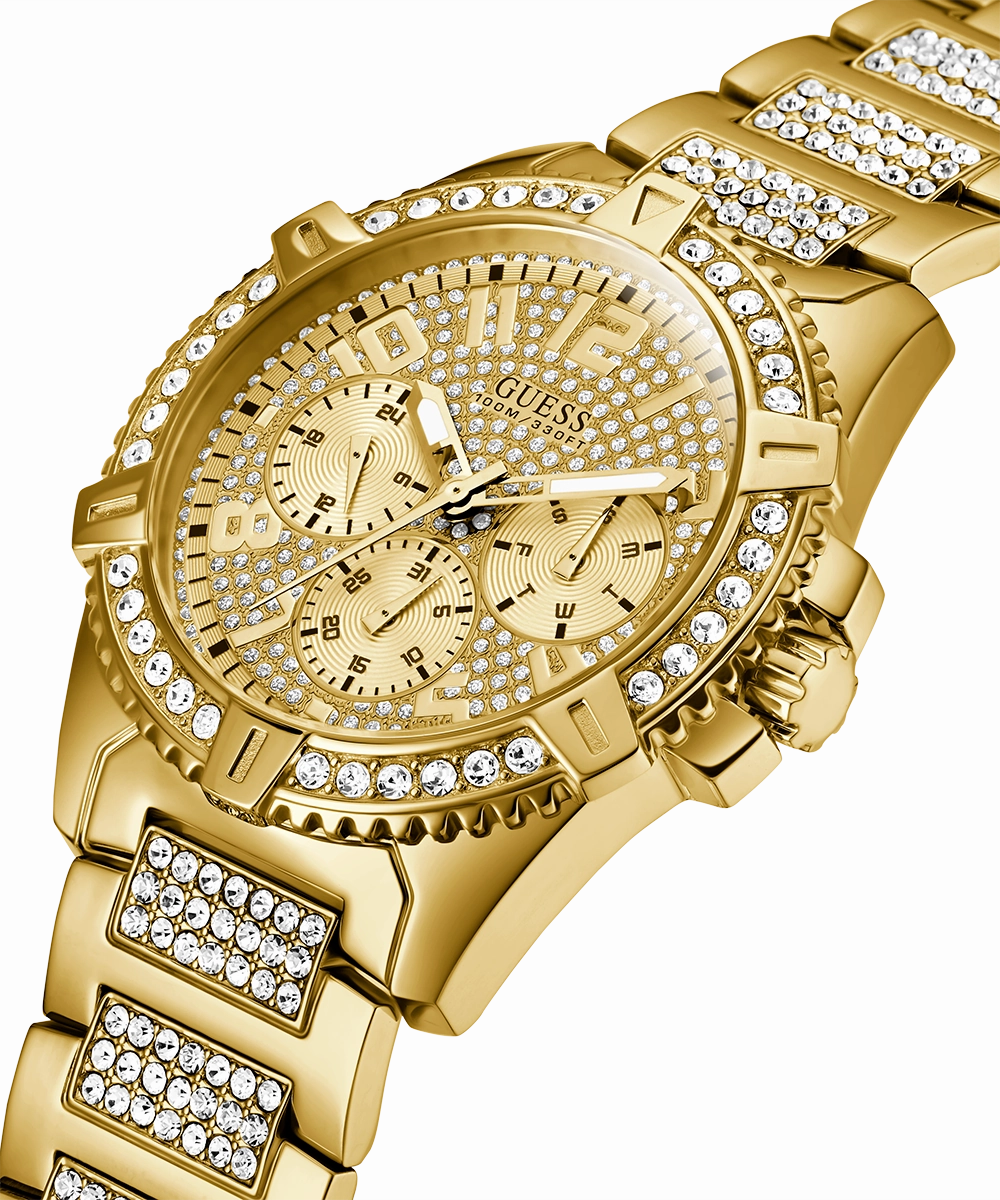 GUESS Mens Gold Tone Multi-function Watch