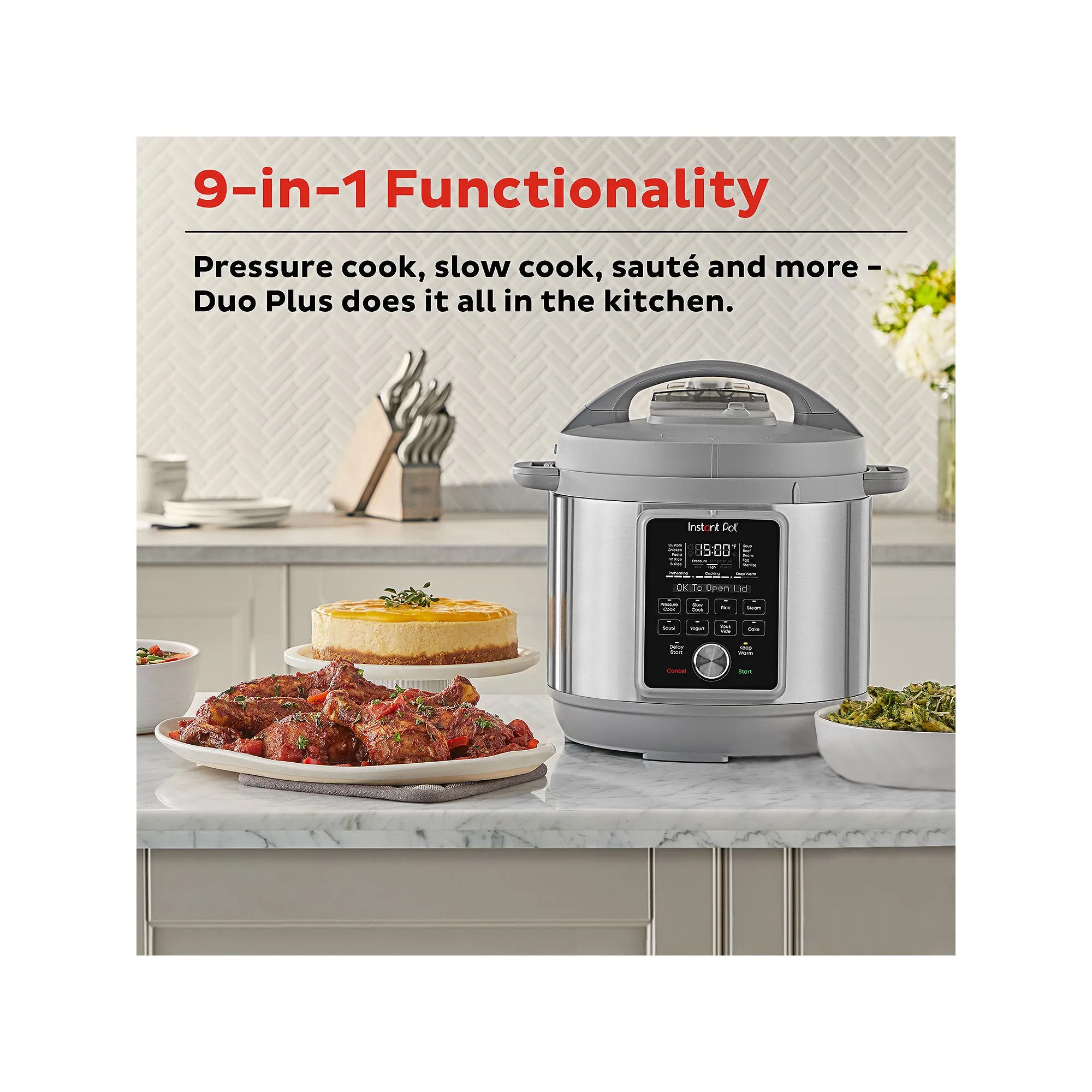 Instant Pot 112-0169-01 6-Quart Whisper Quiet 9-in-1 Electric Pressure Cooker, Slow Cooker, Rice Cooker, Steamer