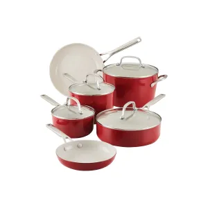Kitchenaid Ceramic 10-Pc. Non-Stick Cookware Set - EMPIRE RED ONE SIZE