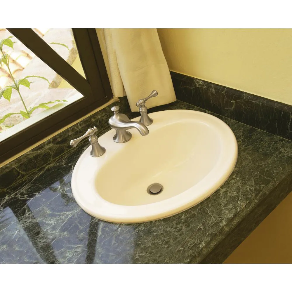 KOHLER K-2196-8-0 Pennington Self-Rimming Bathroom Sink, White