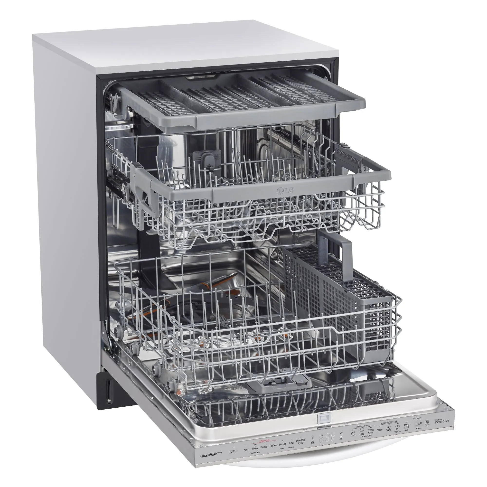 LG Smudge Resistant Stainless Kitchen Package with Counter-Depth Refrigerator, Electric Range & Built-In Dishwasher
