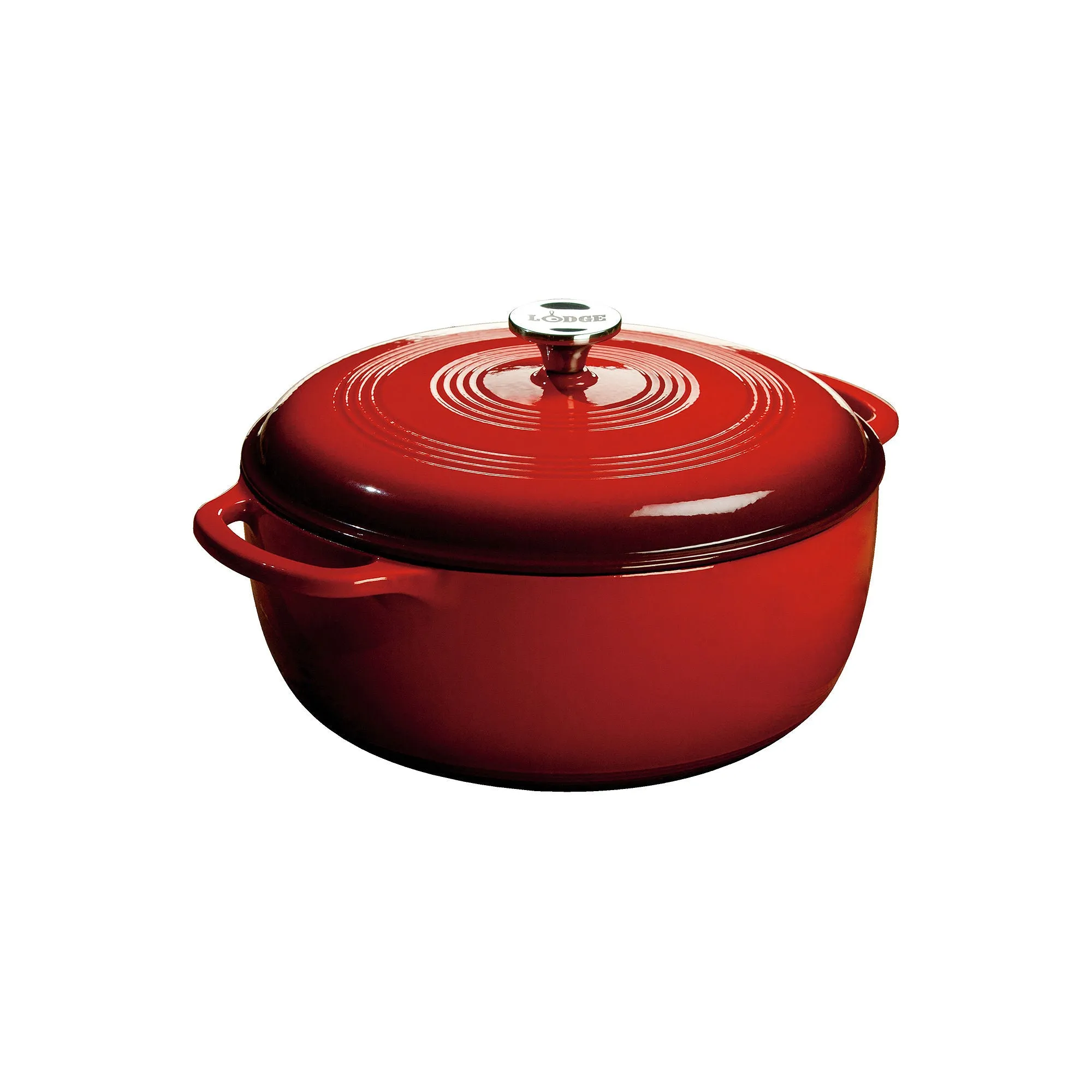 Lodge Manufacturing Company EC7D43 Enameled Cast Iron Dutch Oven, 7.8 Quart - Red