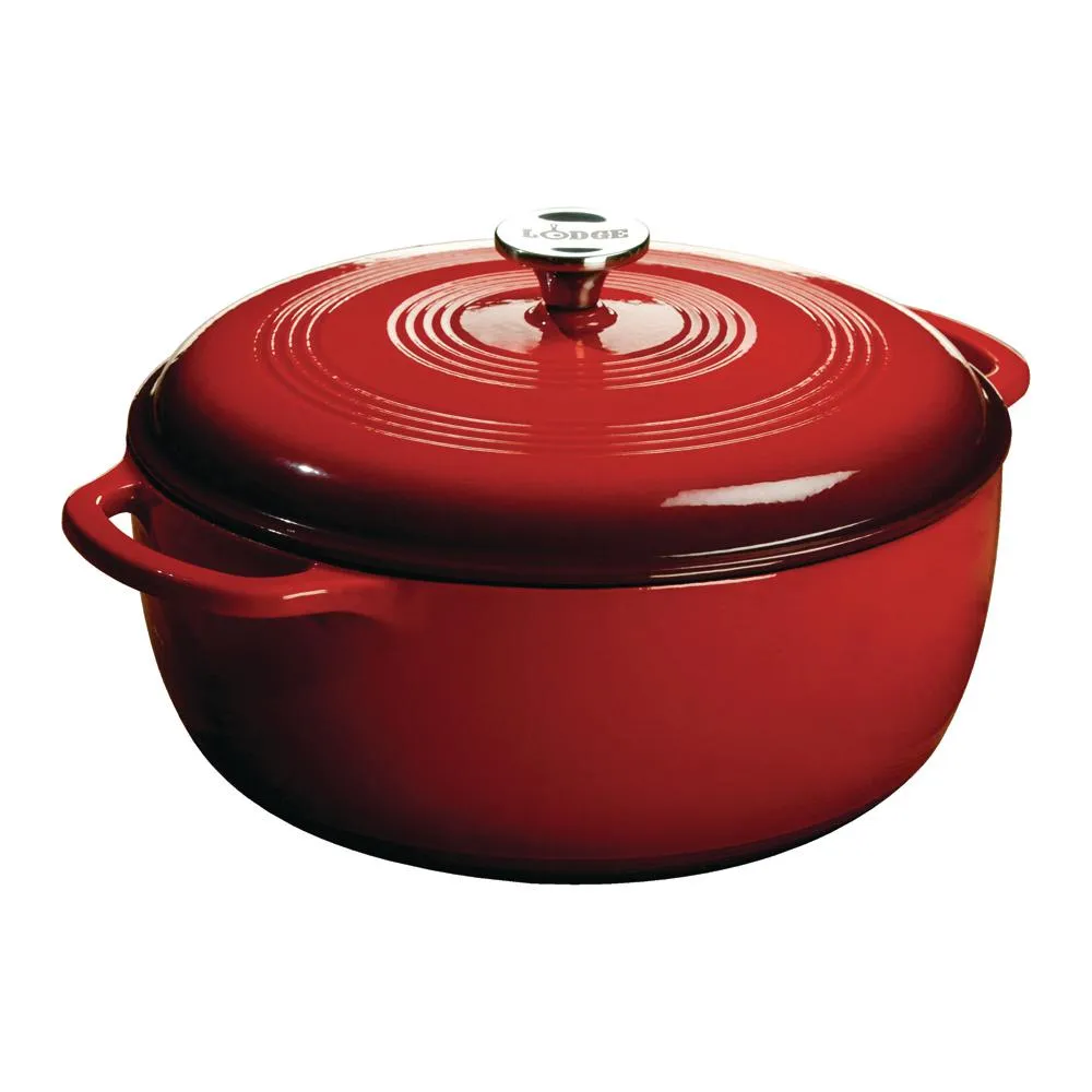 Lodge Manufacturing Company EC7D43 Enameled Cast Iron Dutch Oven, 7.8 Quart - Red