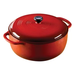 Lodge Manufacturing Company EC7D43 Enameled Cast Iron Dutch Oven, 7.8 Quart - Red