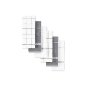 Martha Stewart Waffle 6-Pc. Kitchen Towel Set - GREY ONE SIZE
