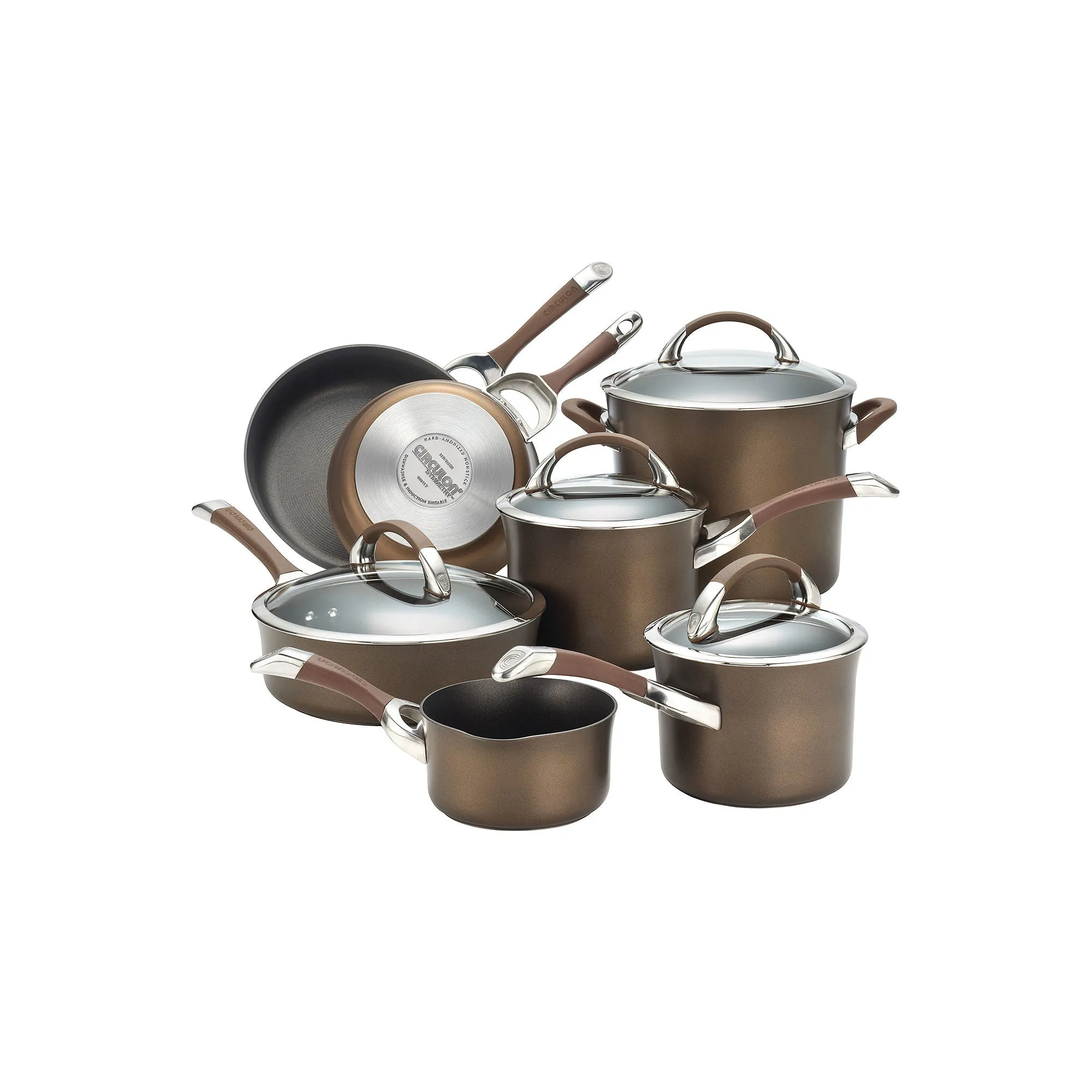 Meyer 82765 Circulon Symmetry Nonstick 11-Piece Cookware Set, Chocolate