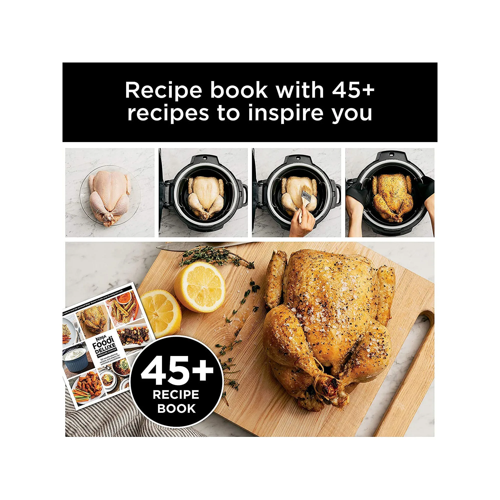 Ninja Foodi TenderCrisp 9-in-1 8-Quart Deluxe XL Pressure Cooker, Stainless Steel FD401