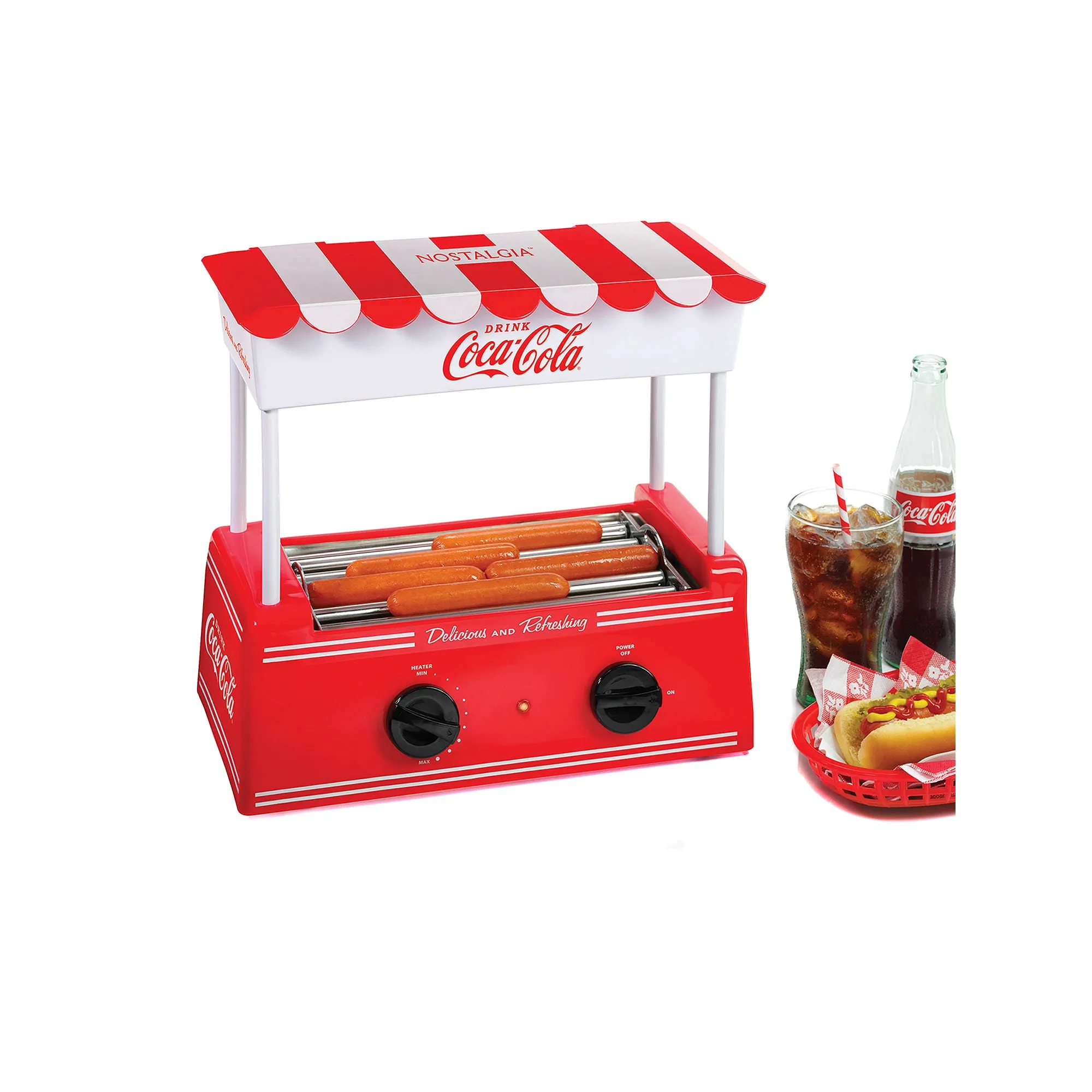 Nostalgia Ckhdr8cr Coca Cola Hot Dog Roller CKHDR8CR - RED ONE SIZE