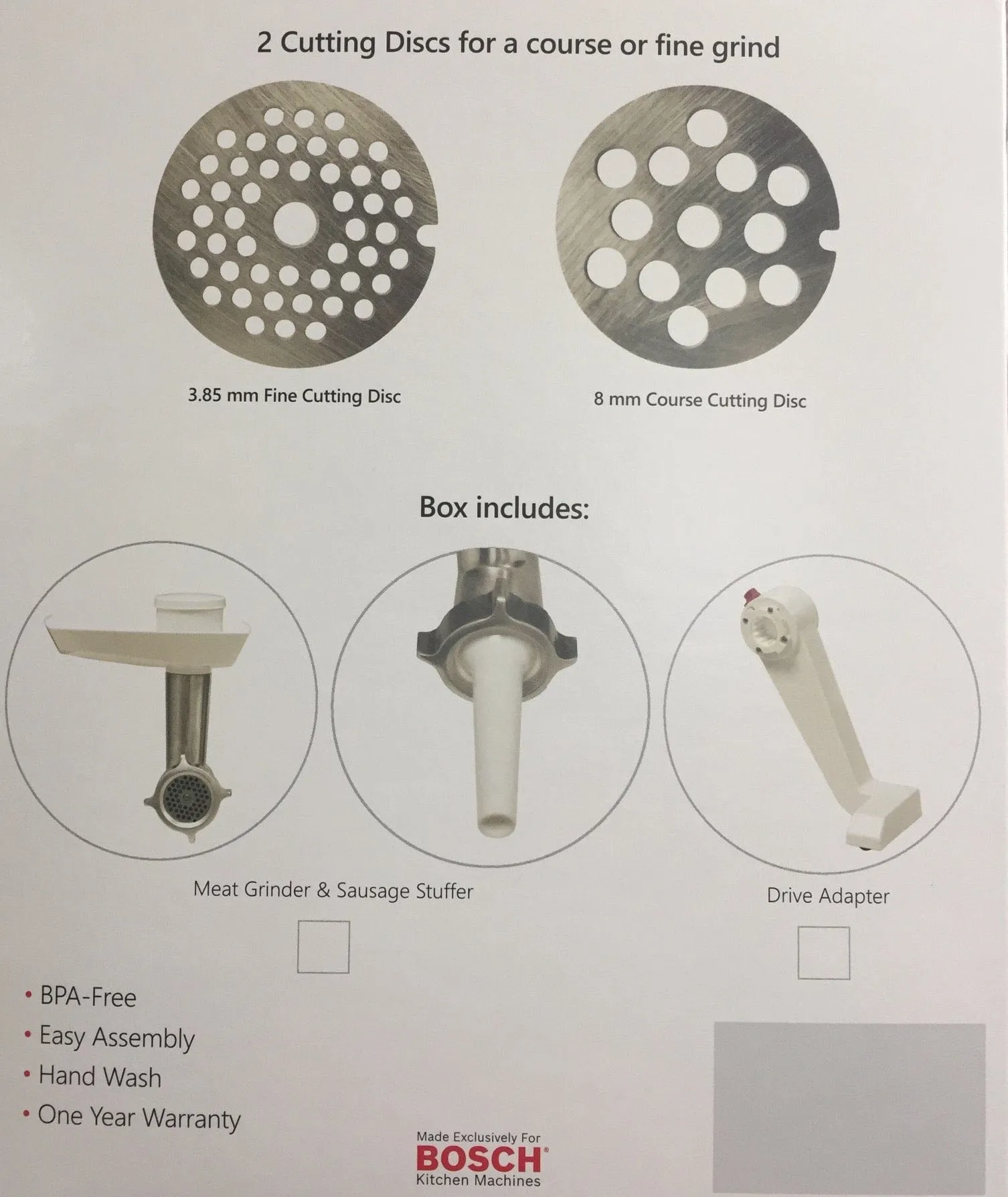 Nutrimill Artiste Meat Grinder Attachment MUZ6MG3