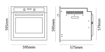 Parmco 600mm 80 Litre Oven, 10 Function, Black