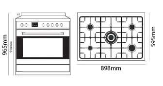 Parmco 900mm Stainless Steel Combination Freestanding Stove