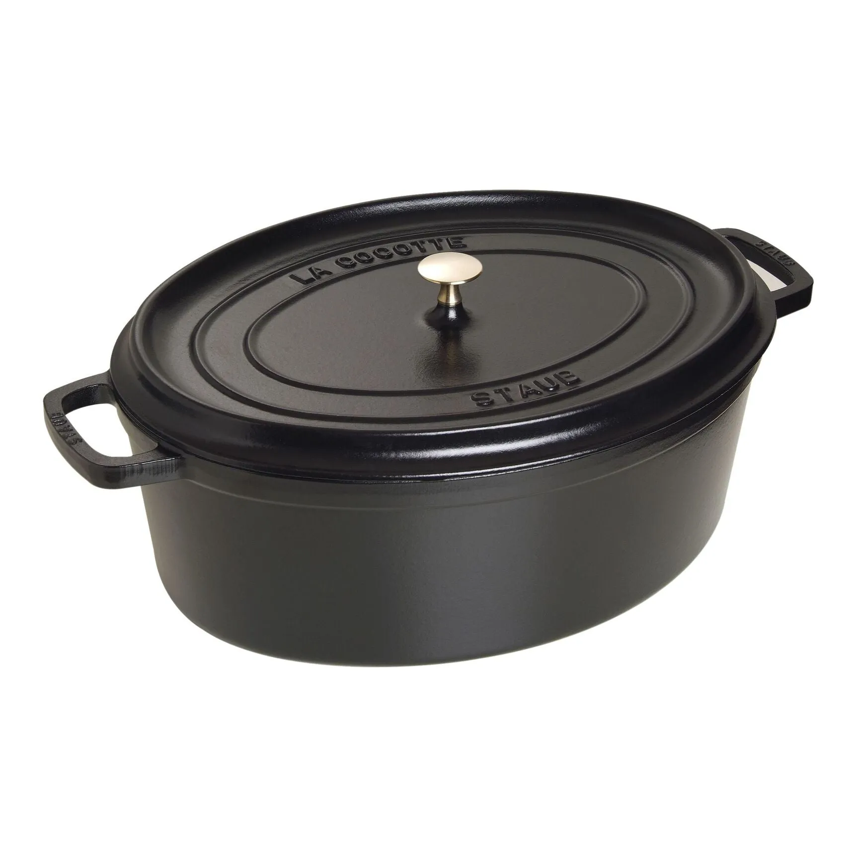 STAUB LA COCOTTE 12 l cast iron oval Cocotte, black