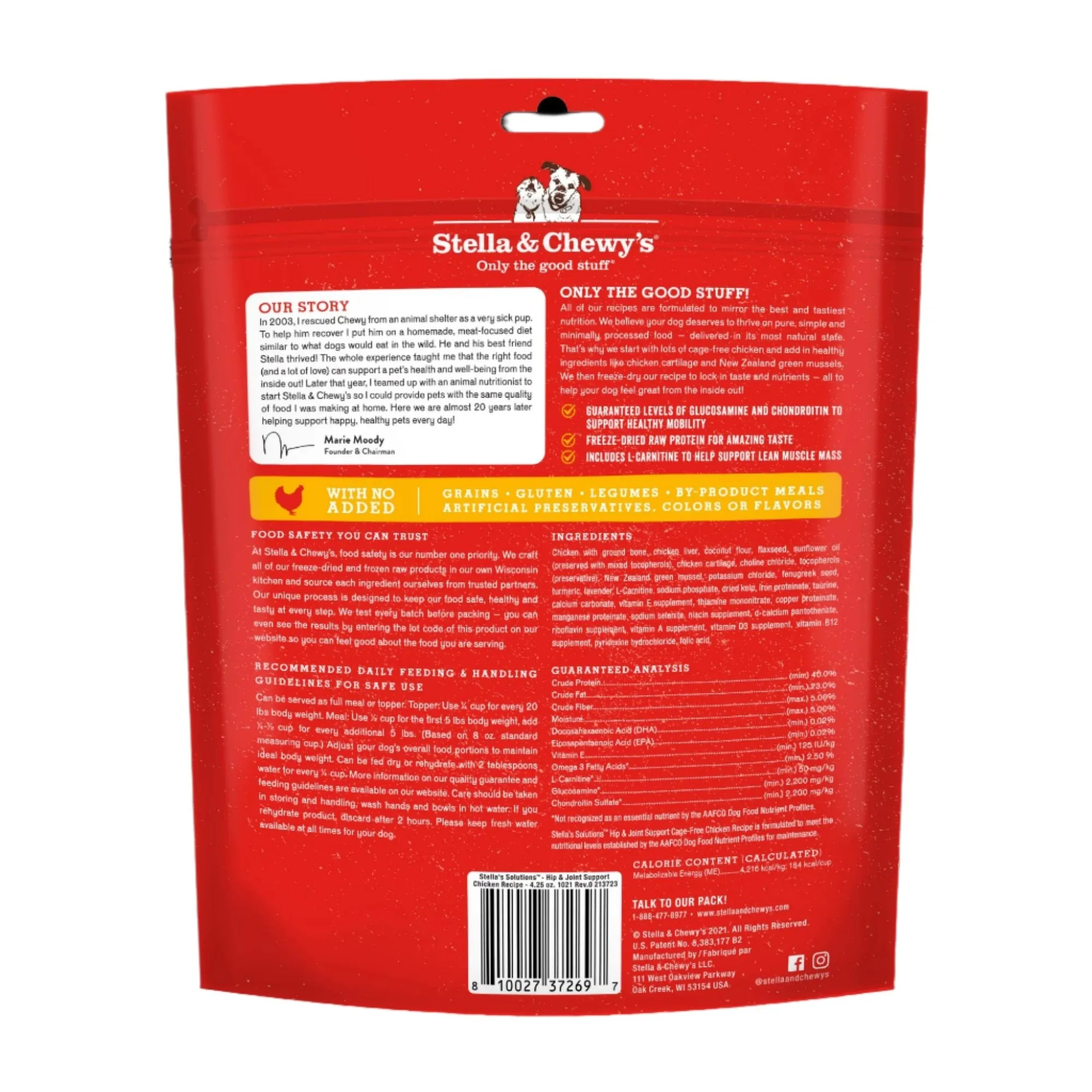 Stella & Chewy's Stella's Solutions Hip & Joint Boost Freeze-Dried Raw Cage-Free Chicken Dinner Morsels Dog Food
