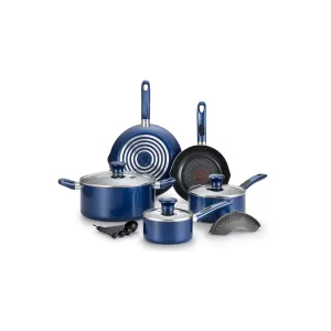 T-Fal Excite 14-Pc. Aluminum Dishwasher Safe Non-Stick Cookware Set - BLUE ONE SIZE