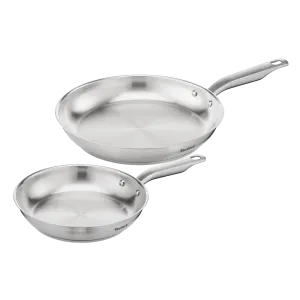 Tefal Virtuoso Induction Stainless Steel Uncoated Twin Frypan 24/28cm