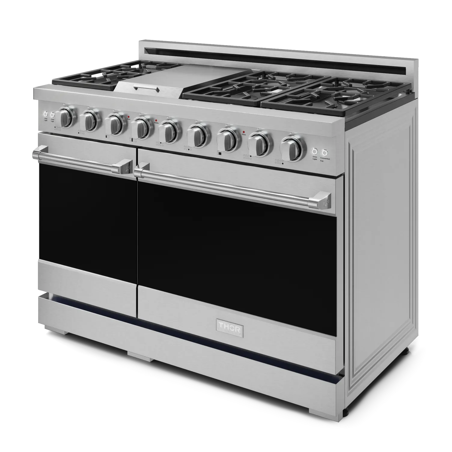 Thor Kitchen Stainless Steel Freestanding Professional Double Oven Gas Range|Gordon Ramsay Series (7 cu.ft.)- RSG48E
