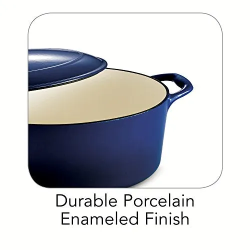 Tramontina 80131/078DS Gourmet 7-qt. Enameled Cast Iron Covered Oval Dutch Oven Gradated Cobalt