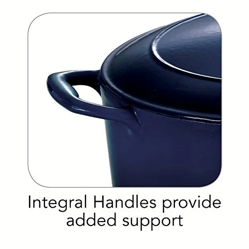 Tramontina 80131/078DS Gourmet 7-qt. Enameled Cast Iron Covered Oval Dutch Oven Gradated Cobalt