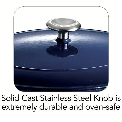 Tramontina 80131/078DS Gourmet 7-qt. Enameled Cast Iron Covered Oval Dutch Oven Gradated Cobalt