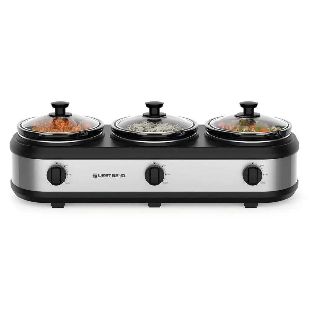 West Bend 990371834 2.5 Qt. Triple Slow Cooker